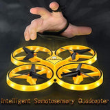 Smart watch controllable interactive induction quadcopter