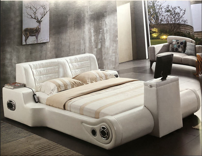 Real Genuine leather bed TV Soft Beds