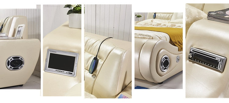 Real Genuine leather bed TV Soft Beds